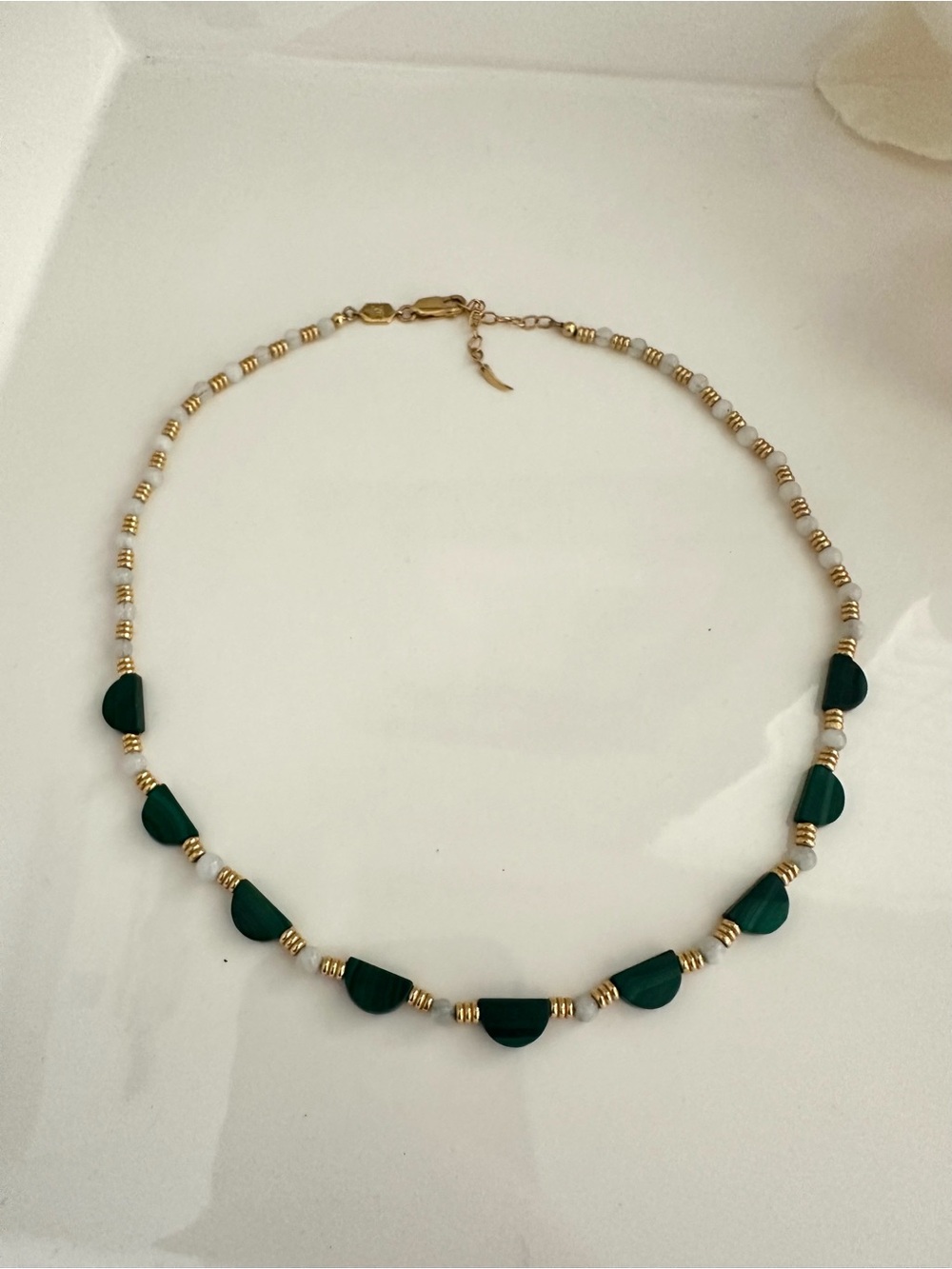 MISSOMA MOONSTONE & MALACHITE Zenyu Beaded Choker Necklace